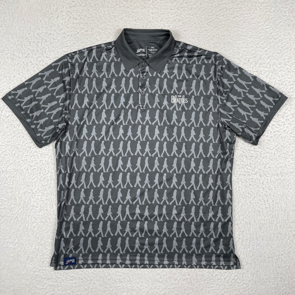 Section 119 The Beatles Polo Shirt Mens XXL Grey Abbey Road Silhouette Golf Top